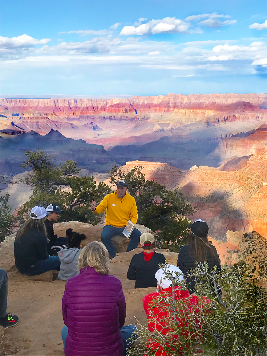 Bob Smart on Canyon Ministries Rim Tour with group