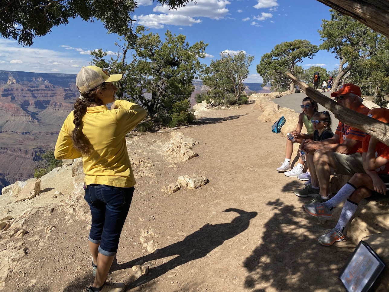 Guide teaching on a Grand Canyon walking tour